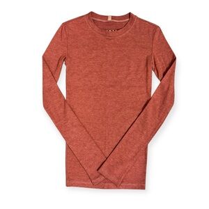 Lunya Restore Baselayer Pima Cotton Long Sleeve Shirt Orange/Burnt OrangeSz S